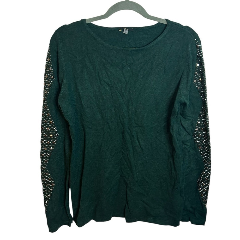 Milano Studded Forest Green Dolman Sweater